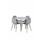 Plaza Round Dining Table - ø 100cm - White / Oak, Arctic Dining Chair - Grey Legs - Grey Plastic_4