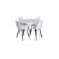 Plaza Round Table 100 cm - White top / White Legs, Polar Plastic Dining Chair - Black Legs / White Plastic_4