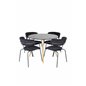 Plaza Round Dining Table - ø 100cm - Black / Oak, Arrow armchair - Black Legs - Black Velvet_4