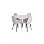 Plaza Round Table 100 cm - White top / White Legs, Polar Dining Chair- Black legs / Beige Velvet (ersätter 19902-880)_4