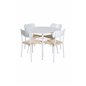 Plaza Round Table 100 cm - White top / White Legs, Polly Dining Chair - Nature / White_4