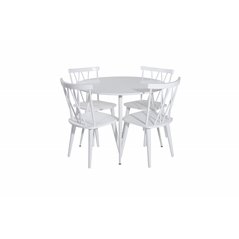 Plaza Round Table 100 cm - White top / White Legs, Mariannelund Windsor Chair - White_4