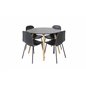 Plaza Round Dining Table - ø 100cm - Black / Oak, Arctic Dining Chair - Black Legs - Black Plastic_4