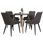 Plaza Round Dining Table - ø 100cm - Black / Oak, Plaza Dining Chair - Dark Grey / Black_4