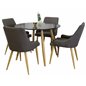 Plaza Round Dining Table - ø 100cm - Black / Oak, Plaza Dining Chair - Dark Grey / Oak_4