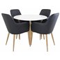 Plaza Round Dining Table - ø 100cm - White / Oak, Comfort Dining Chair - Black / Oak_4