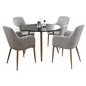 Plaza Round Dining Table - ø 100cm - Black / Oak, Comfort Dining Chair - Light Grey / Oak_4