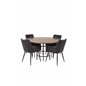 Copenhagen - Dining Table round - Brown / Black, Comfort Dining Chair - Black / Black_4