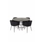 Copenhagen - Dining Table round - Black / Black, Limhamn - Chair - Black Velvet_4