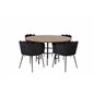 Copenhagen - Dining Table round - Brown / Black, Limhamn - Chair - Black Velvet_4