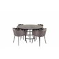 Copenhagen - Dining Table round - Black / Black, Limhamn - Chair - Grey Velvet_4