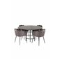 Copenhagen - Dining Table round - Black / Black, Limhamn - Chair - Grey Velvet_4