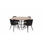 Copenhagen - Dining Table round - Brown / Black, Velvet Dining Chair - Black / Black_4