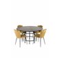 Copenhagen - Dining Table round - Black / Black, Limhamn Light - Chair - Gold Velvet_4