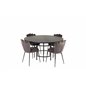 Copenhagen - Dining Table round - Black / Black, Limhamn Light - Chair - Grey Velvet_4