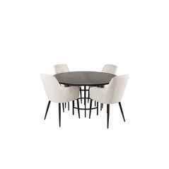 Copenhagen - Dining Table round - Black / Black, Comfort Dining Chair - Beige / Black_4