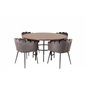 Copenhagen - Dining Table round - Brown / Black, Limhamn - Chair - Grey Velvet_4