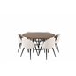 Copenhagen - Dining Table round - Brown / Black, Velvet Dining Chair Corduroy - Beige / Black_6