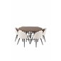 Copenhagen - Dining Table round - Brown / Black, Velvet Dining Chair Corduroy - Beige / Black_6