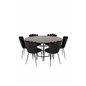 Copenhagen - Dining Table round - Black / Black, Limhamn Light - Chair - Black Velvet_6