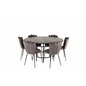Copenhagen - Dining Table round - Black / Black, Limhamn Light - Chair - Grey Velvet_6