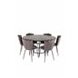 Copenhagen - Dining Table round - Black / Black, Limhamn Light - Chair - Grey Velvet_6