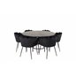Copenhagen - Dining Table round - Black / Black, Limhamn - Chair - Black Velvet_6