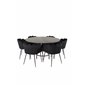 Copenhagen - Dining Table round - Black / Black, Limhamn - Chair - Black Velvet_6