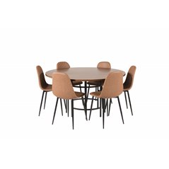 Copenhagen - Dining Table round - Brown / Black, Polar Dining Chair - Brown / Black _6