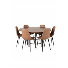 Copenhagen - Dining Table round - Brown / Black, Polar Dining Chair - Brown / Black _6