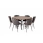 Copenhagen - Dining Table round - Brown / Black, Limhamn Light - Chair - Grey Velvet_6