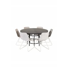Copenhagen - Dining Table round - Black / Black, Cirebon Dining Chair - White Wash_6