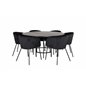 Copenhagen - Dining Table round - Black / Black+Berit Chair - Black / Black Velvet_6