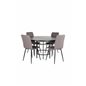 Copenhagen - Dining Table round - Black / Black+Windu Lyx Chair - Black / Grey Micro Fibre_4