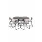 Copenhagen - Dining Table round - Black / Black+Kenth Chair - Black / Light Grey Velvet_6