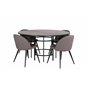 Copenhagen - Dining Table round - Black / Black+Velvet Stitches Chair - Black / Grey Micro Fibre_4