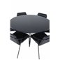 Copenhagen - Dining Table round - Black / Black+Tvist Chair - Black / Black PU_6