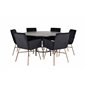 København - Spisebord rundt - Sort / Sort + Pippi Stol - Distressed Copper / Black Velvet_6