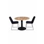 Cirebon Round Table - 100cm - Black, Muce  Dining Chair - Black Legs - Black Fabric_2