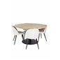 Cirebon Round Table - 140cm - Nature / Black, Velvet Dining Chair - Beige / Black_4