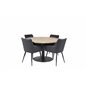 Cirebon Round Table - 140cm - Nature / Black, Comfort Dining Chair - Black / Black_4