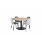 Cirebon Round Table - 140cm - Nature / Black, Polar Dining Chair - Black legs / Light Grey Velvet (ersätter 19902-885)_4