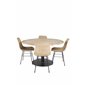 Cirebon Round Table - 140cm - Nature / Black, Bali dining chair - Nature / Black_4