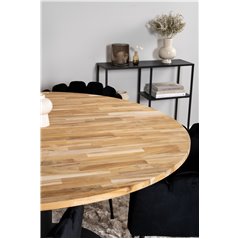 Cirebon Rundt Bord - 140cm - Nature / Sort, Limhamn - Stol - Sort Velvet_4