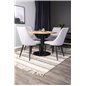 Cirebon Round Table - 100cm - Black, Leone Dining Chair - Grey / Black_4