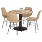 Cirebon Round Table - 100cm - Black, Bali dining chair - Nature / Black_4