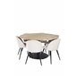 Cirebon Round Table - 140cm - Nature / Black, Velvet Dining Chair - Beige / Black_6