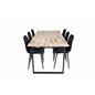 Cirebon Dining table 200*90cm - Nature / Black, Polar Diamond Dining Chair - Black Legs - Black Velvet_6