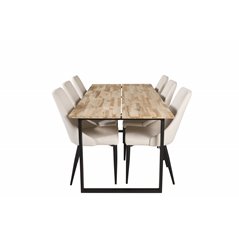 Cirebon Dining table 200*90cm - Nature / Black, Leone Dining Chair - Beige / Black_6