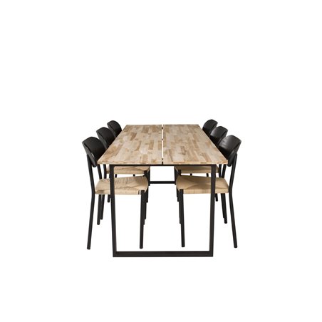 Cirebon Dining table 200*90cm - Nature / Black, Polly Dining Chair - Nature / Black_6